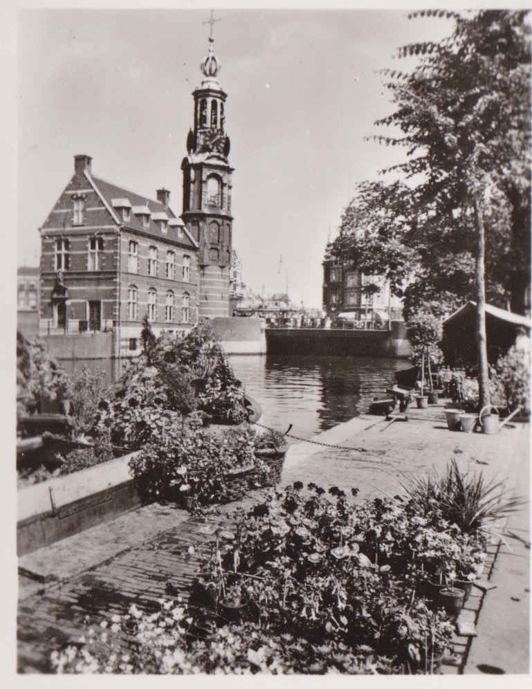 Amsterdam, Singel with Mint Tower and flower market