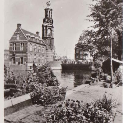 Amsterdam, Singel with Mint Tower and flower market