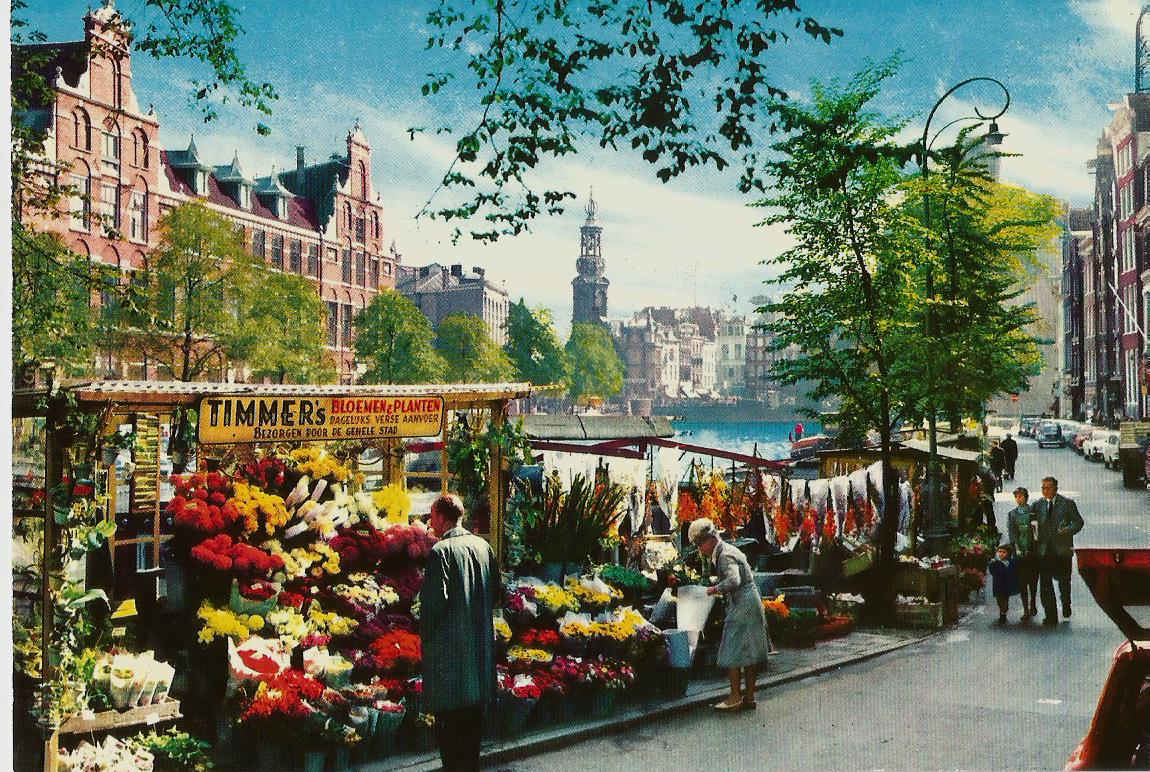 Amsterdam, Bloemenmarkt met Munttoren