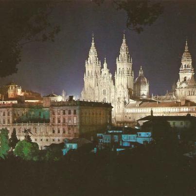 Santiago de Compostela, Cathedral from the Bridle Path by night
