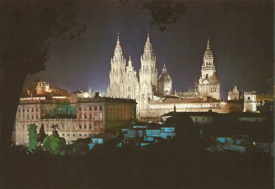 Santiago de Compostela, Cathedral from the Bridle Path by night