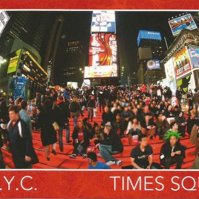 New York, Times Square from the Ruby Red Stairs above the TKTS