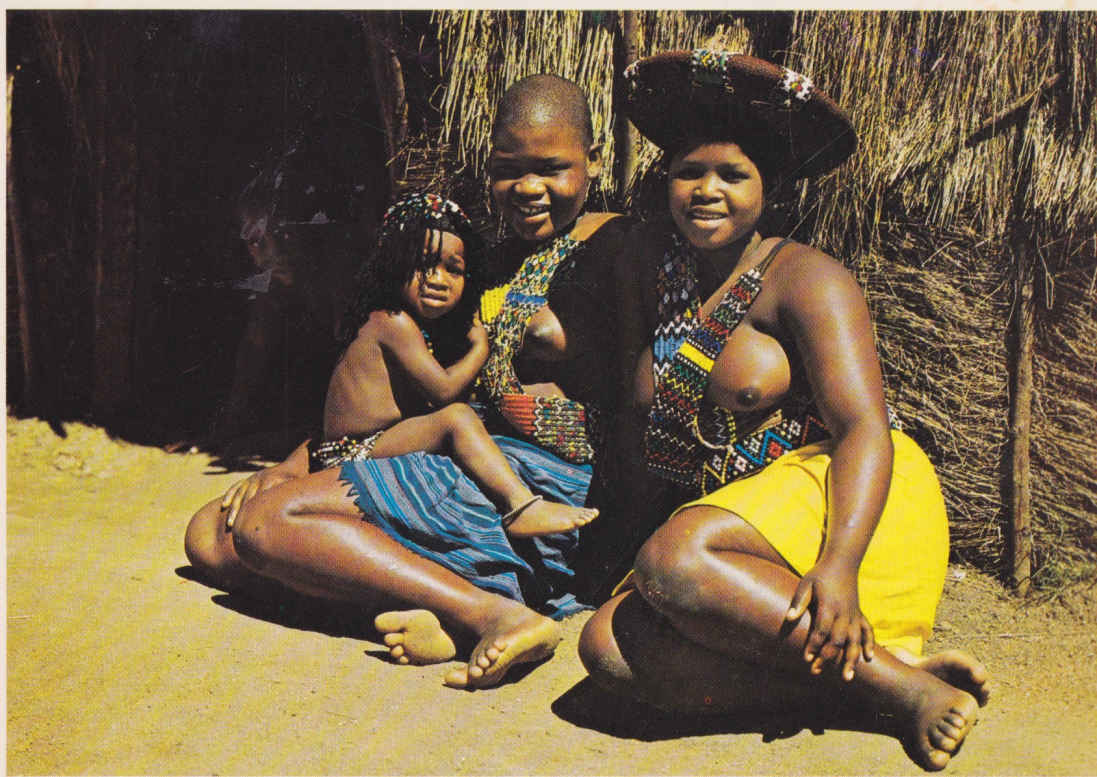 Zulu girls and child