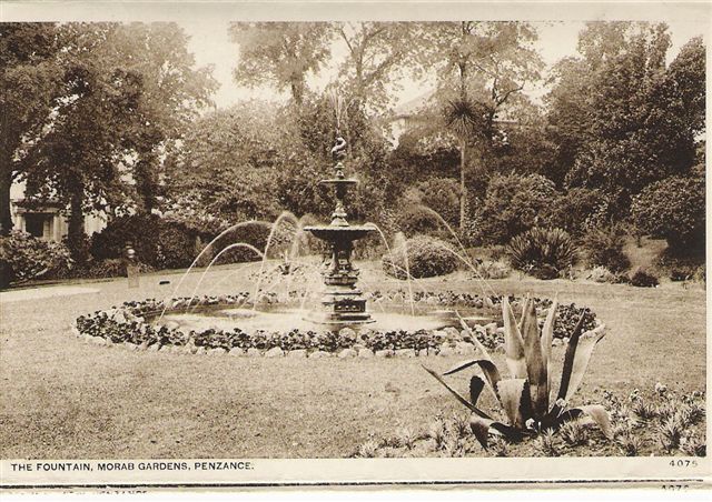 Cornwall, Penzance Morab Gardens Fountain