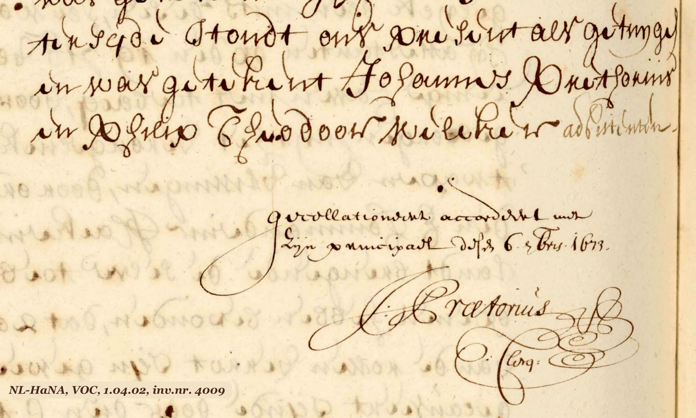 Signature of Johannes Prætorius